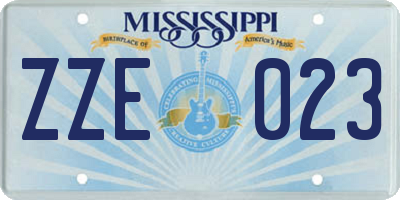 MS license plate ZZE023