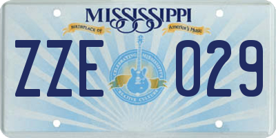 MS license plate ZZE029