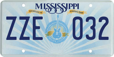 MS license plate ZZE032