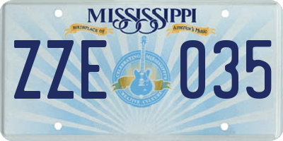 MS license plate ZZE035