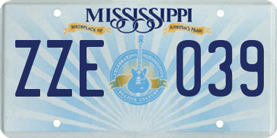 MS license plate ZZE039