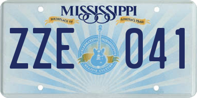 MS license plate ZZE041