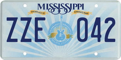 MS license plate ZZE042
