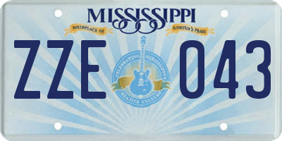 MS license plate ZZE043
