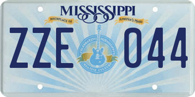 MS license plate ZZE044