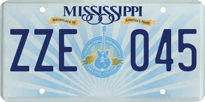 MS license plate ZZE045