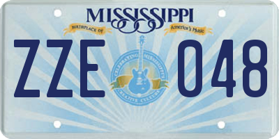 MS license plate ZZE048