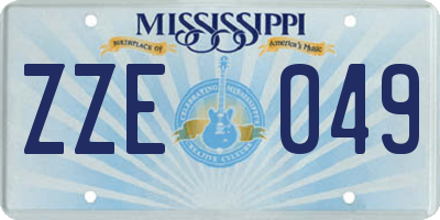 MS license plate ZZE049