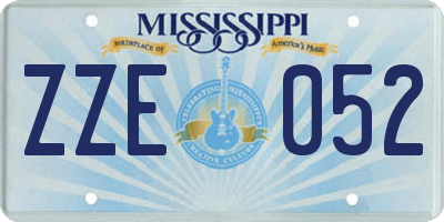 MS license plate ZZE052