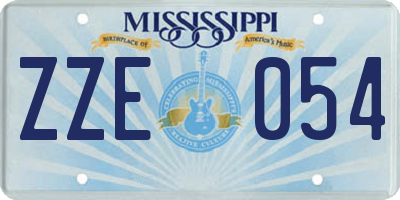 MS license plate ZZE054