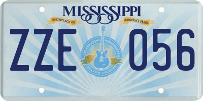 MS license plate ZZE056