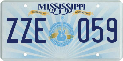MS license plate ZZE059