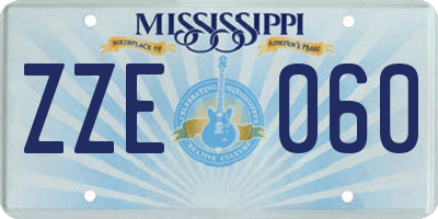 MS license plate ZZE060
