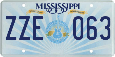 MS license plate ZZE063
