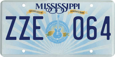 MS license plate ZZE064