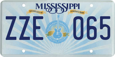 MS license plate ZZE065