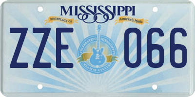 MS license plate ZZE066