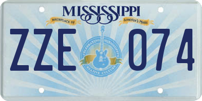MS license plate ZZE074