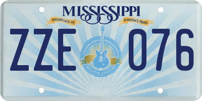 MS license plate ZZE076
