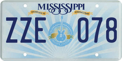 MS license plate ZZE078