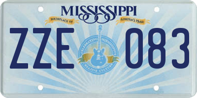 MS license plate ZZE083