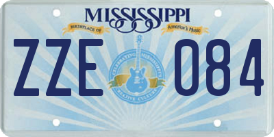 MS license plate ZZE084