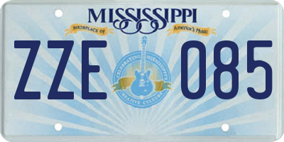 MS license plate ZZE085