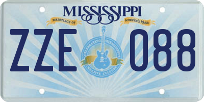 MS license plate ZZE088