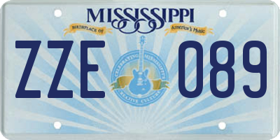 MS license plate ZZE089