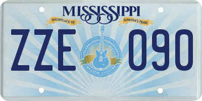 MS license plate ZZE090