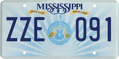 MS license plate ZZE091