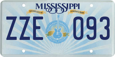 MS license plate ZZE093