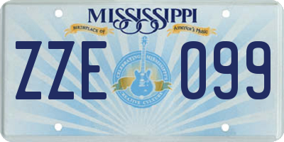 MS license plate ZZE099