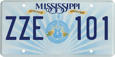 MS license plate ZZE101