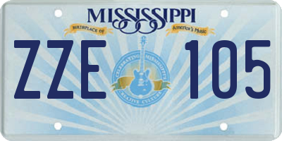 MS license plate ZZE105