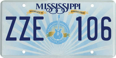 MS license plate ZZE106