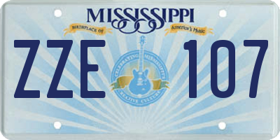MS license plate ZZE107