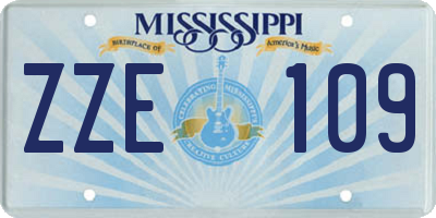 MS license plate ZZE109