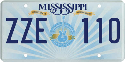 MS license plate ZZE110