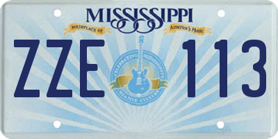 MS license plate ZZE113