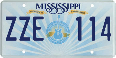 MS license plate ZZE114