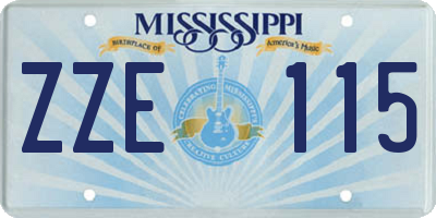 MS license plate ZZE115