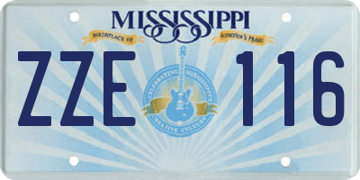 MS license plate ZZE116