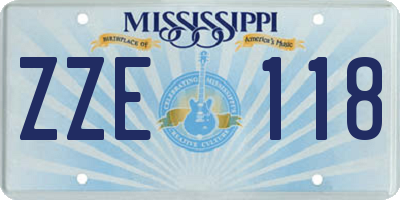 MS license plate ZZE118