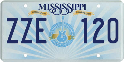 MS license plate ZZE120