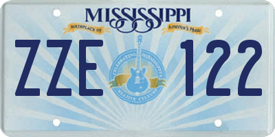 MS license plate ZZE122