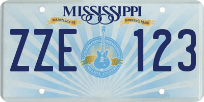 MS license plate ZZE123