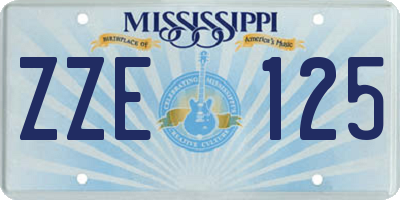 MS license plate ZZE125