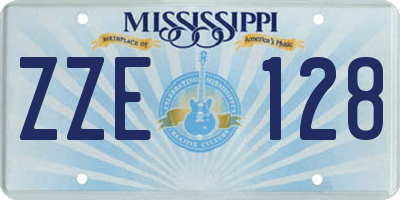 MS license plate ZZE128