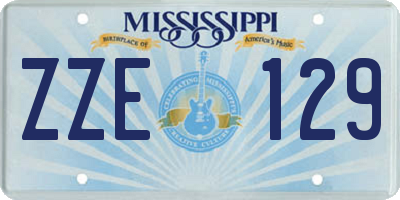 MS license plate ZZE129